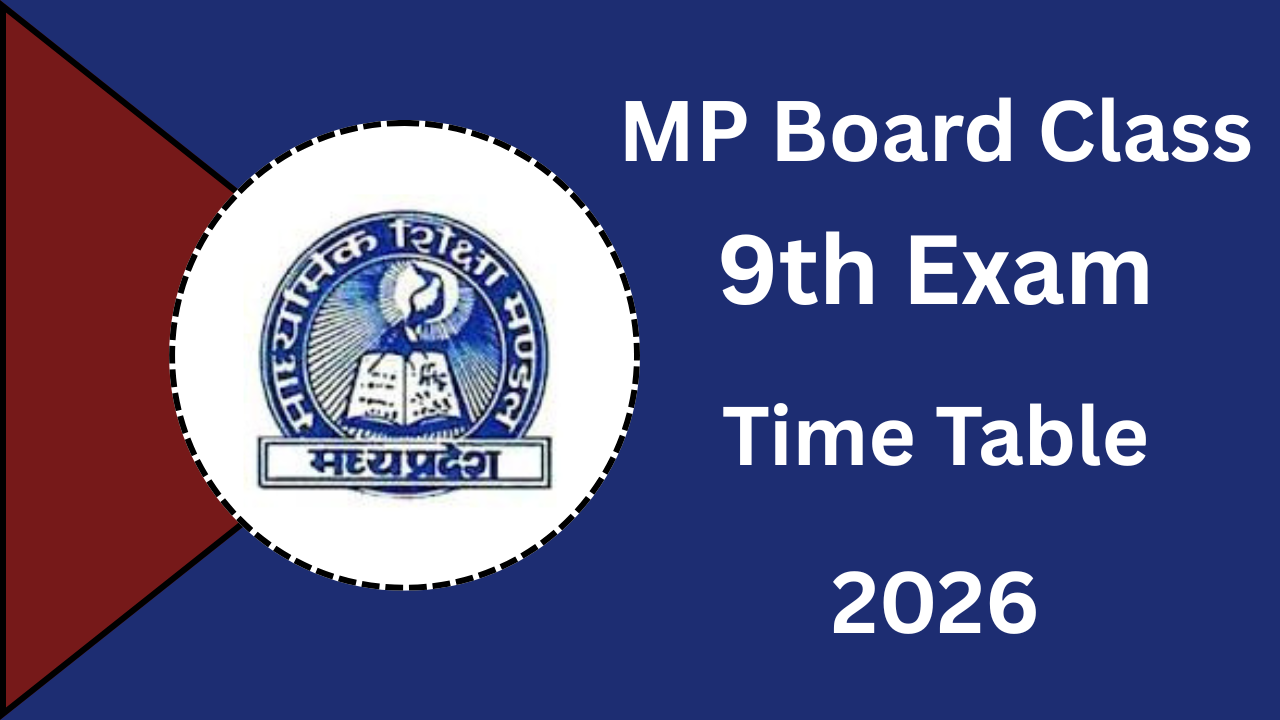 MP Board 9th Class Time Table 2026