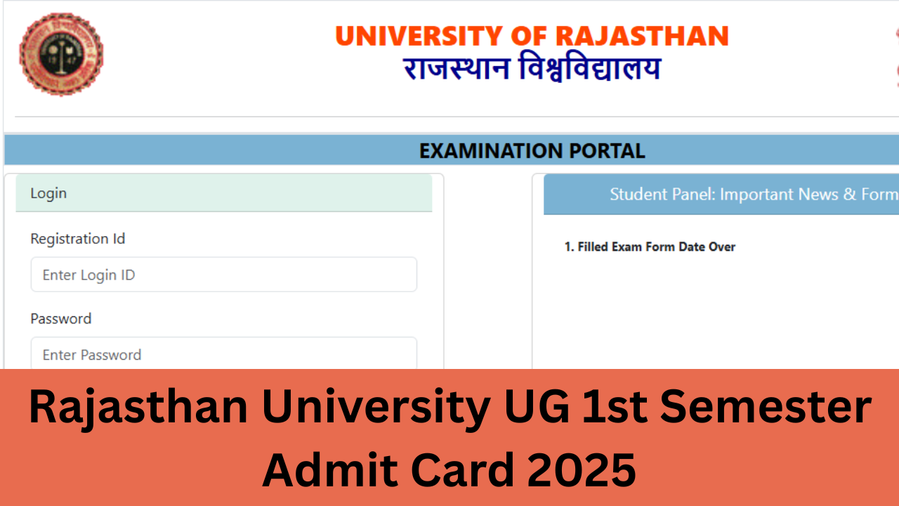 Rajasthan University UG 1st Semester Admit Card 2025
