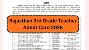 Rajasthan 3rd Grade Teacher Admit Card 2026