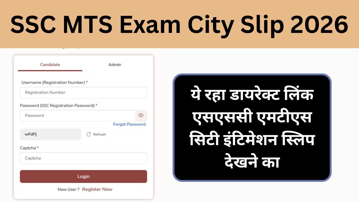 SSC MTS Exam City Slip 2026