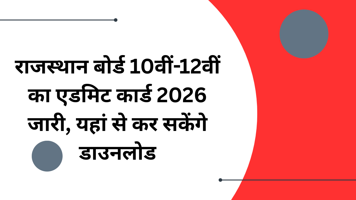 RBSE 10th 12th Admit Card 2026