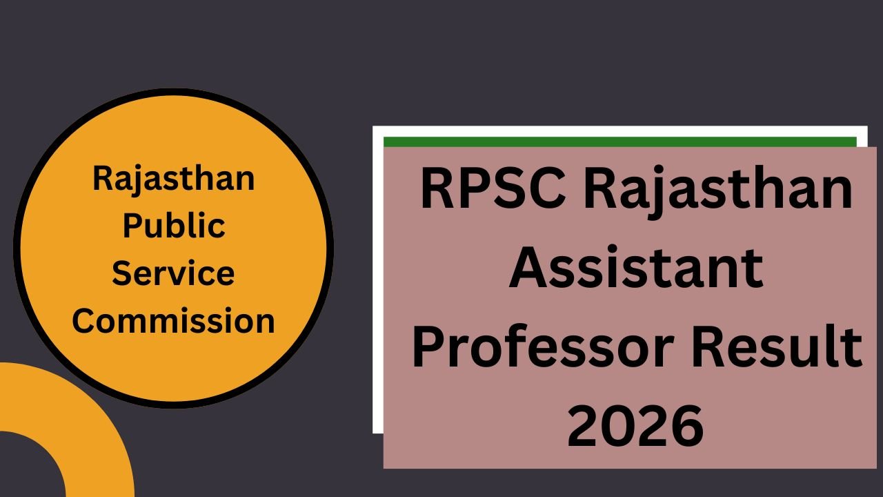 RPSC Rajasthan Assistant Professor Result 2026