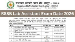 Rajasthan Lab Assistant Exam Date 2026