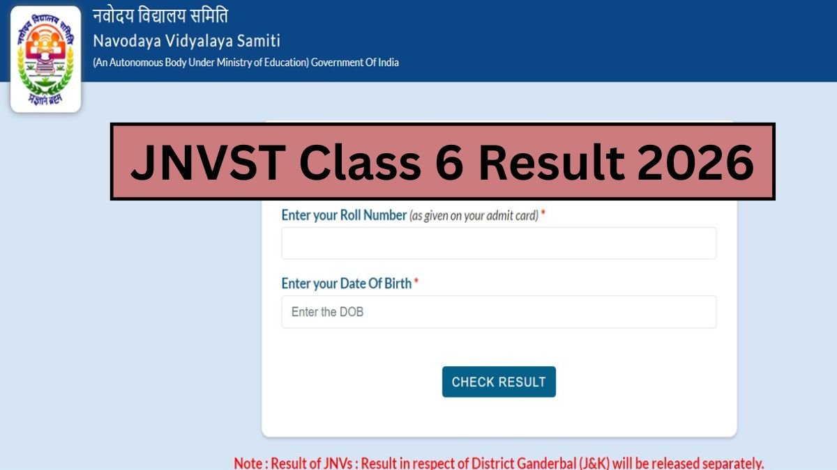 JNVST Class 6 Result 2026