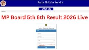 MP Board 5th 8th Result 2026