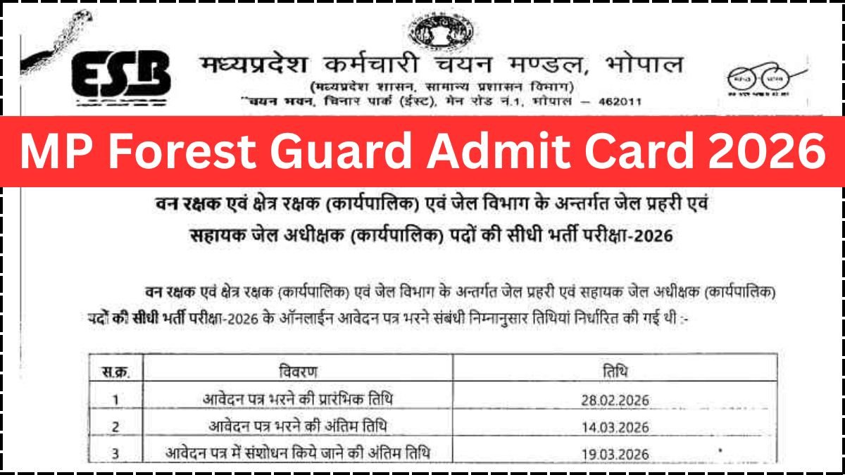 MP Forest Guard Admit Card 2026