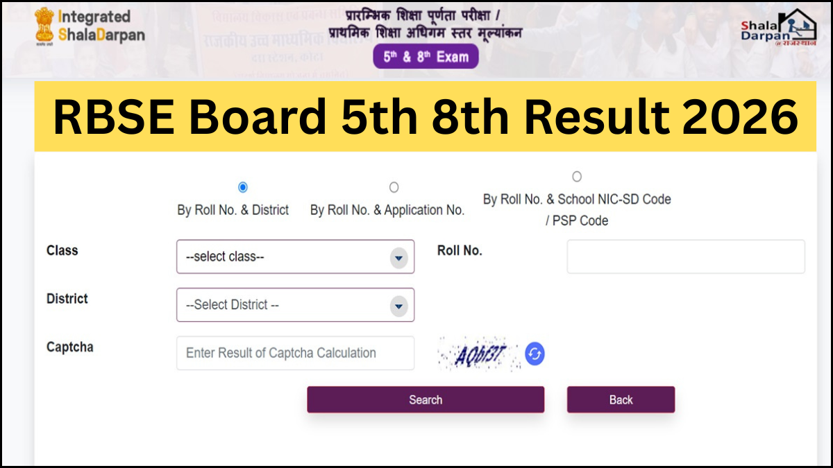 RBSE Board 5th 8th Result 2026
