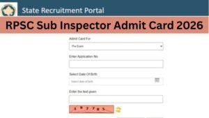 RPSC Sub Inspector Admit Card 2026