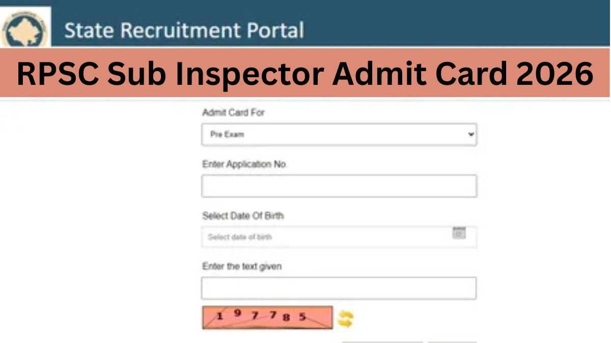 RPSC Sub Inspector Admit Card 2026