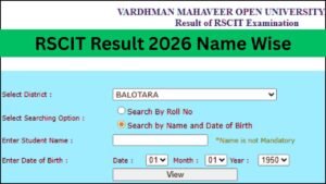 RSCIT Result 2026 Name Wise